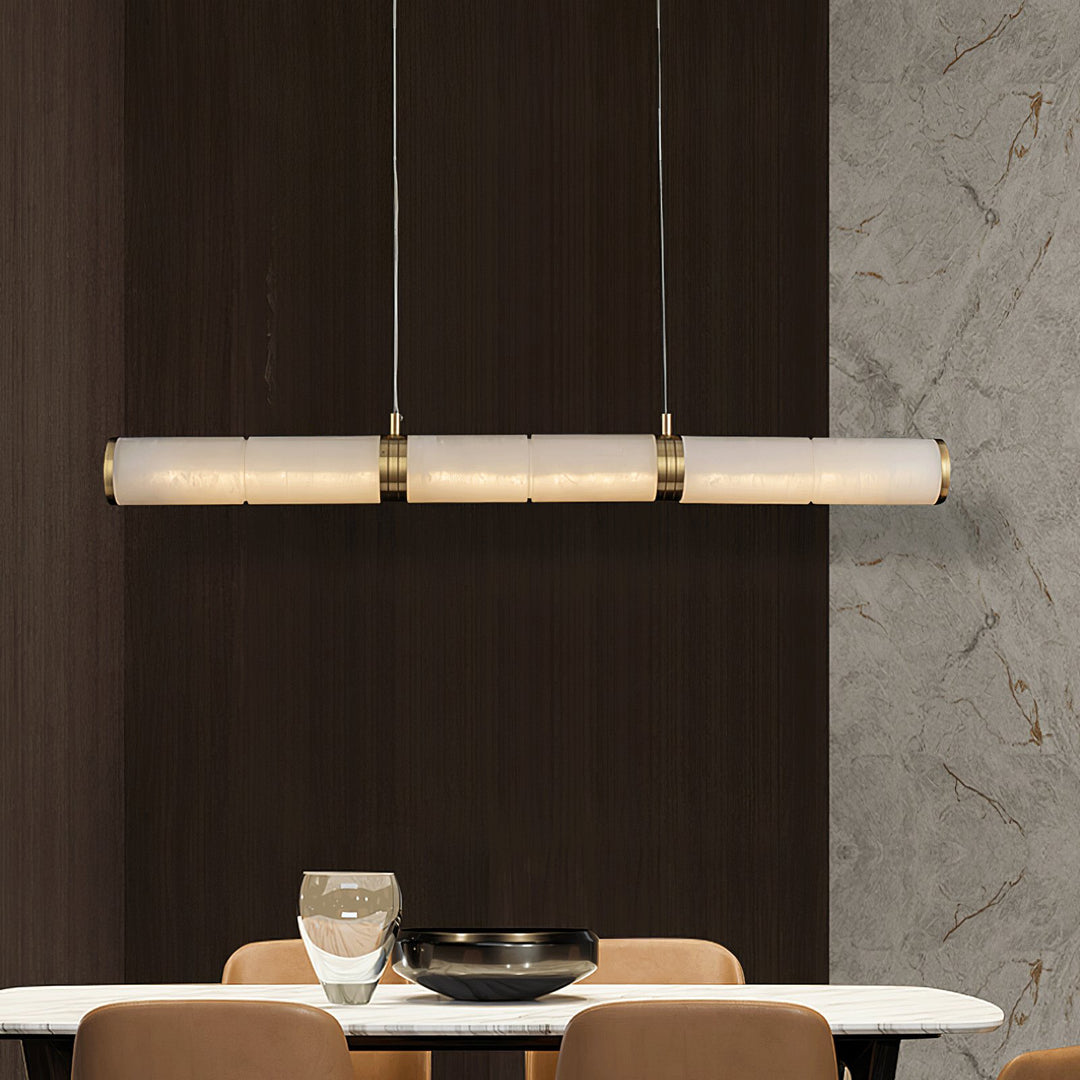 Jade Modern Alabaster Beam Linear Pendant Light Dining Room