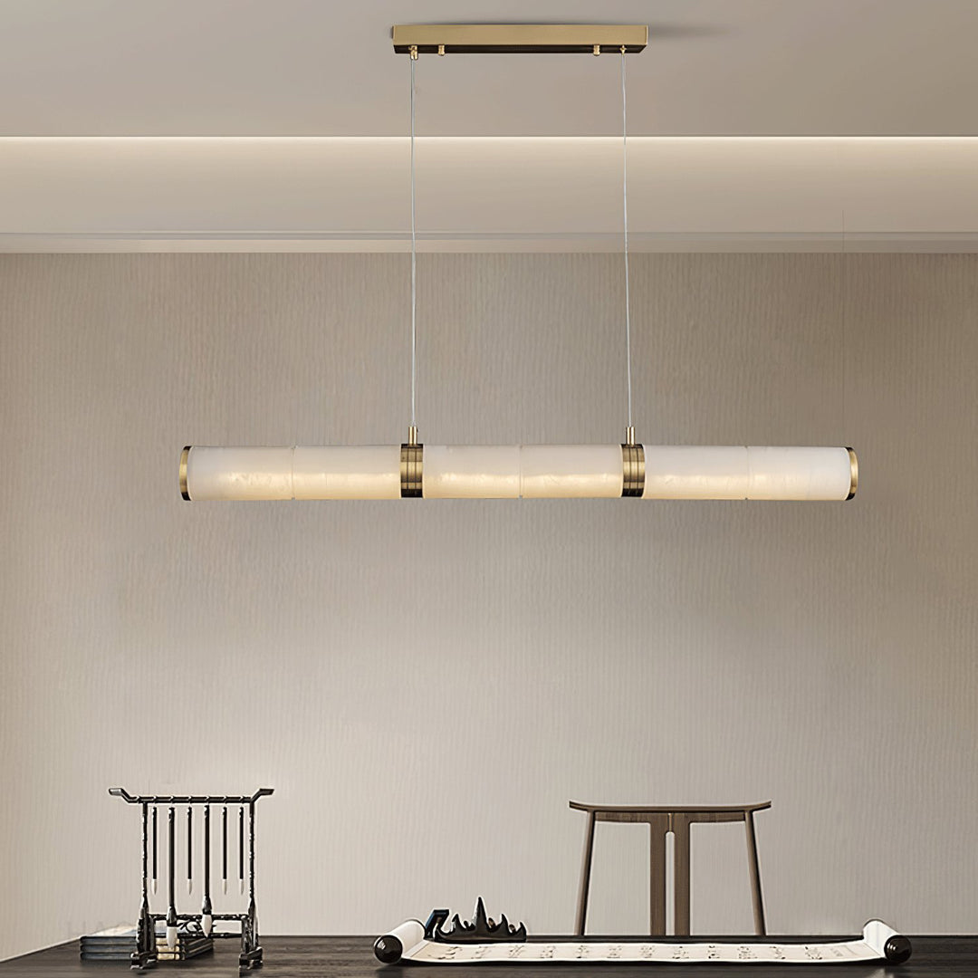 Jade Modern Alabaster Beam Linear Pendant Light Dining Room