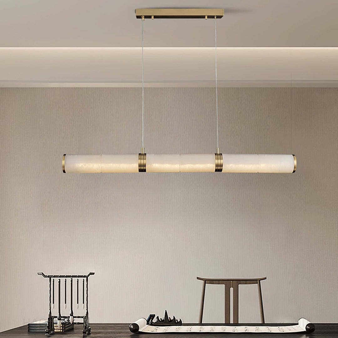 Jade Modern Alabaster Beam Linear Pendant Light Dining Room