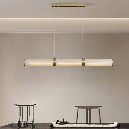 Jade Modern Alabaster Beam Linear Pendant Light Dining Room