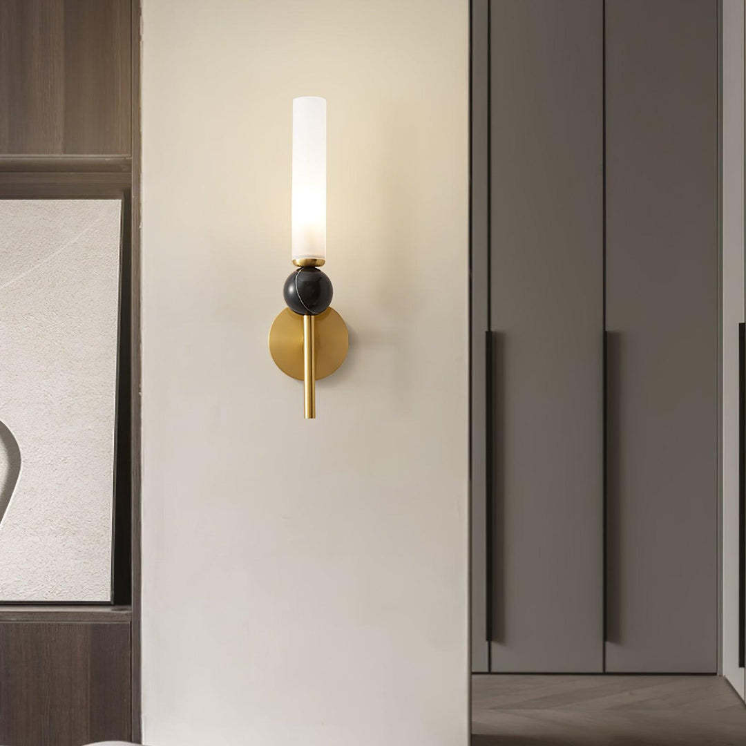 Edge Modern Marble Brass Acrylic Vertical Wall Lamp Living Room Bedroom