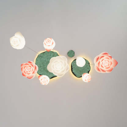 Hailie Modern Stone Flower Chandelier Dining Room Living Room