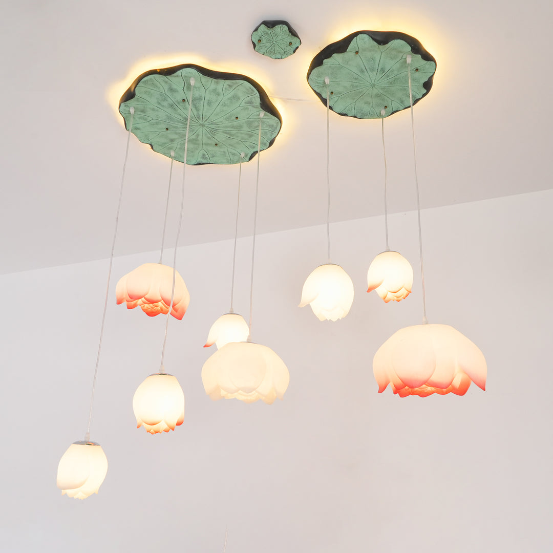 Hailie Modern Stone Flower Chandelier Dining Room Living Room
