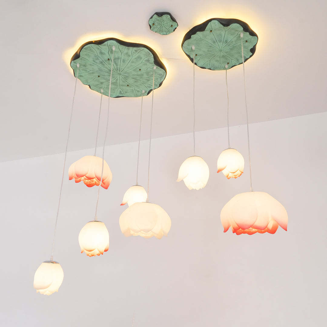 Hailie Modern Stone Flower Chandelier Dining Room Living Room