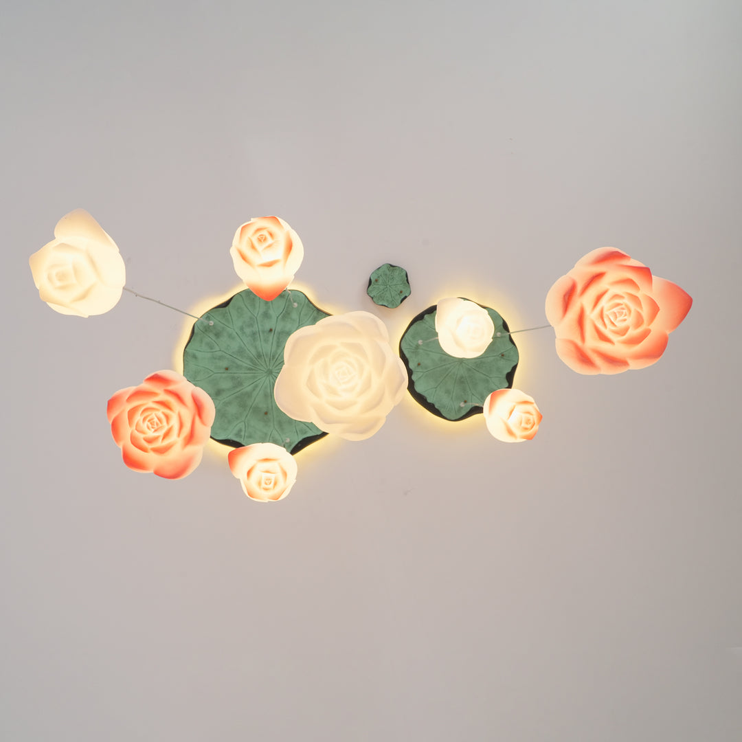 Hailie Modern Stone Flower Chandelier Dining Room Living Room