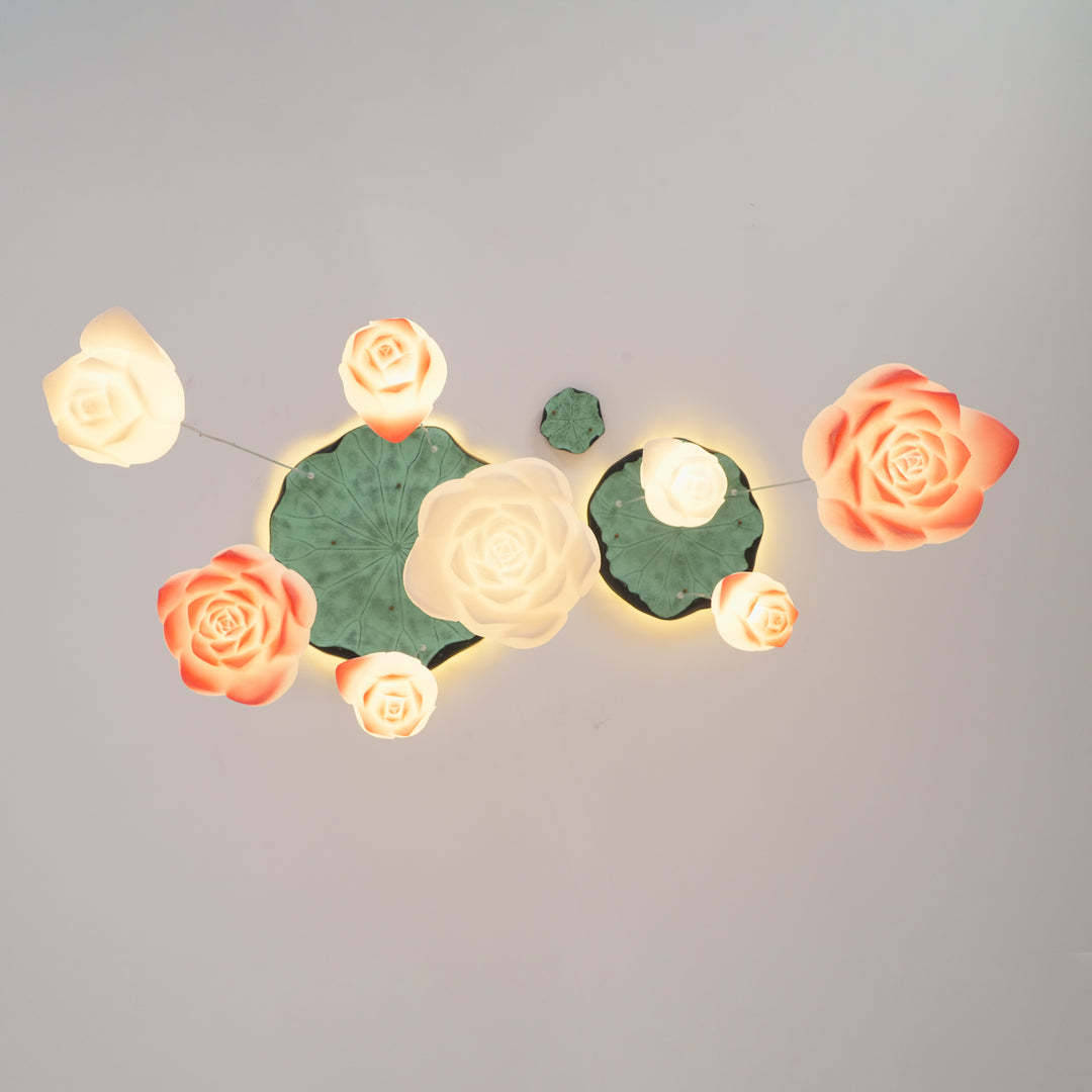 Hailie Modern Stone Flower Chandelier Dining Room Living Room