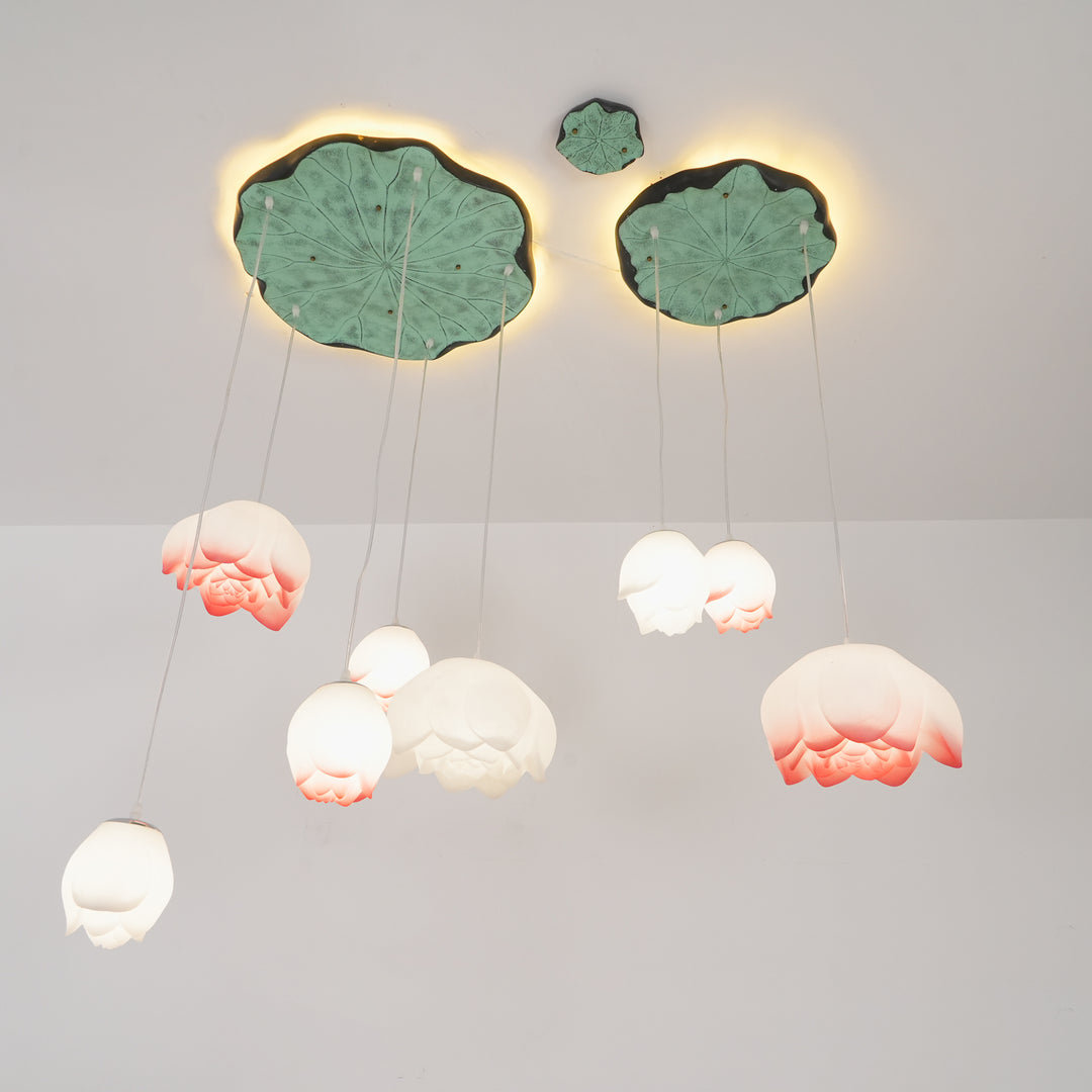 Hailie Modern Stone Flower Chandelier Dining Room Living Room