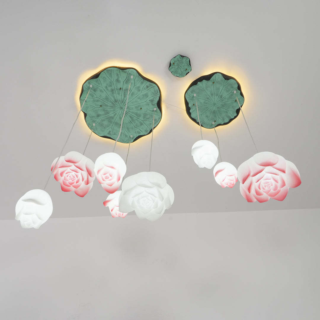 Hailie Modern Stone Flower Chandelier Dining Room Living Room