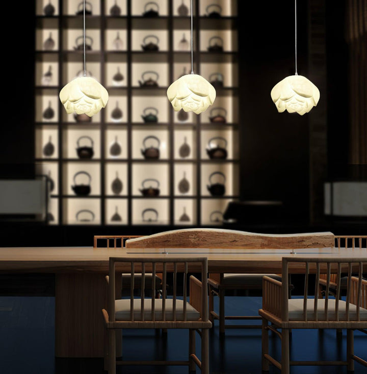 Hailie Modern Stone Flower Chandelier Dining Room Living Room