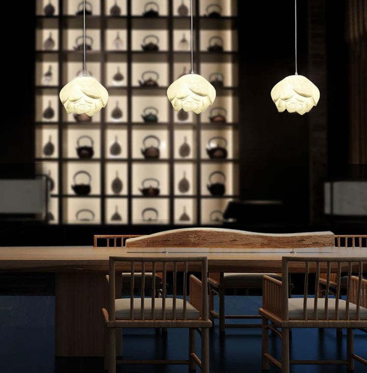 Hailie Modern Stone Flower Chandelier Dining Room Living Room
