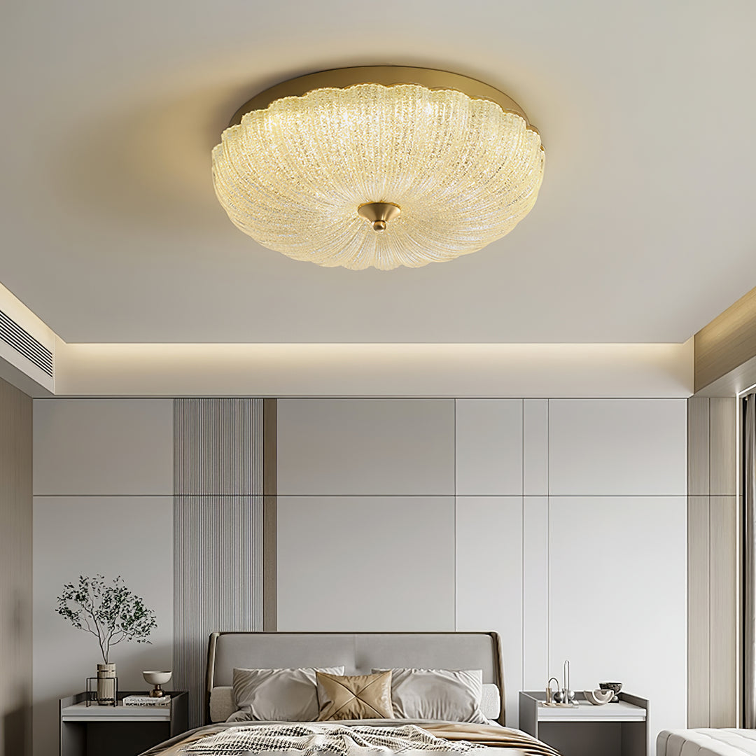 Marilyn Modern Round Metal Glass Ceiling Light Bedroom Living Room