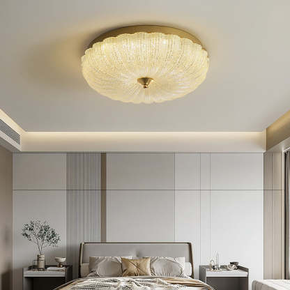 Marilyn Modern Round Metal Glass Ceiling Light Bedroom Living Room