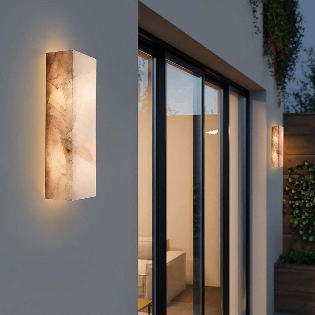 Jade Rectangular Alabaster Wall Light Living Room Bedroom