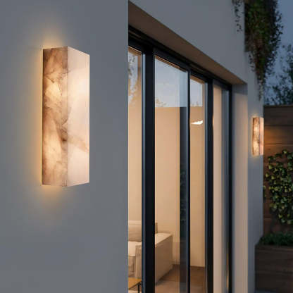 Jade Rectangular Alabaster Wall Light Living Room Bedroom