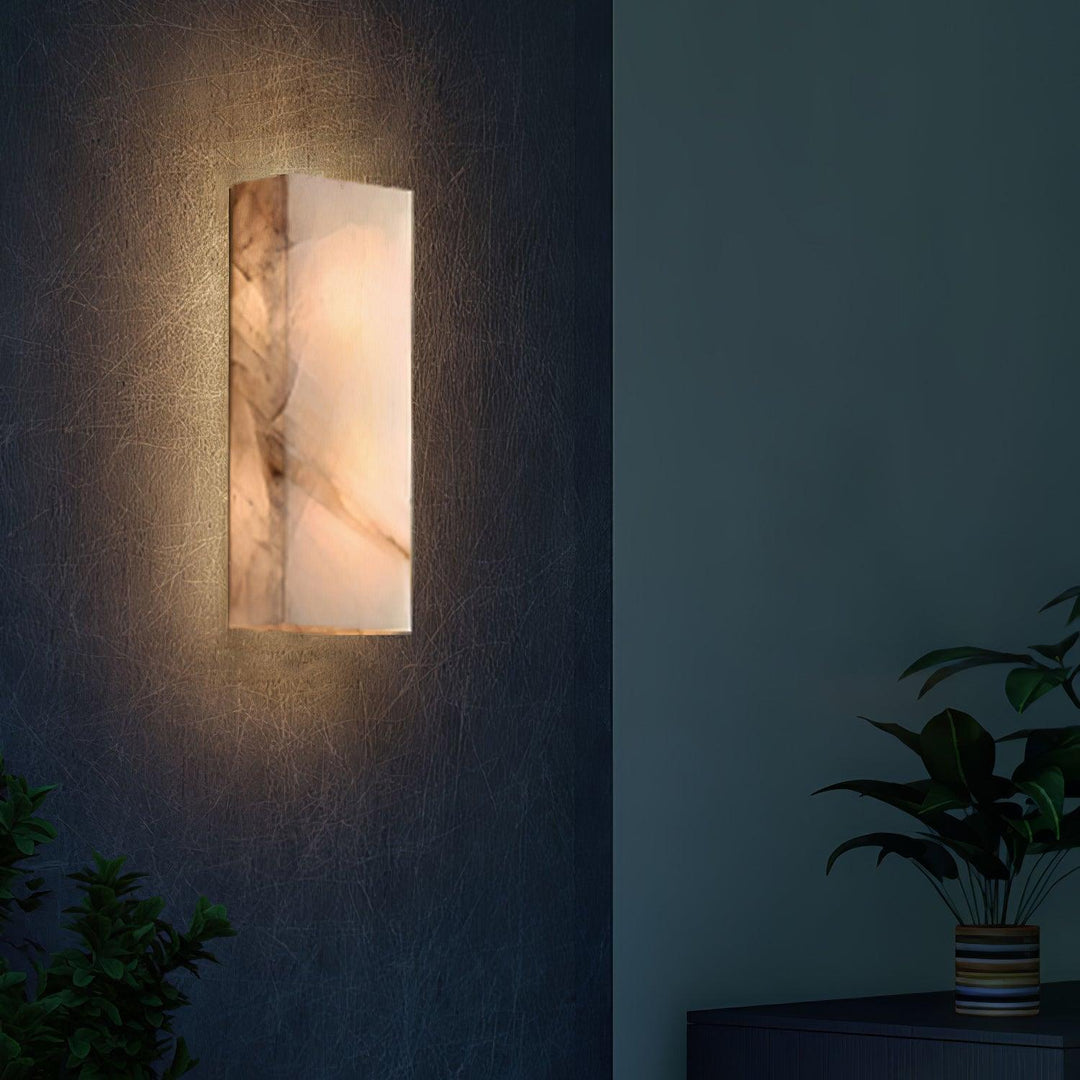 Jade Rectangular Alabaster Wall Light Living Room Bedroom