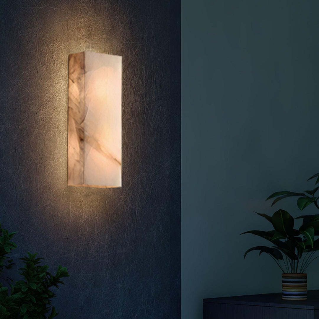 Jade Rectangular Alabaster Wall Light Living Room Bedroom