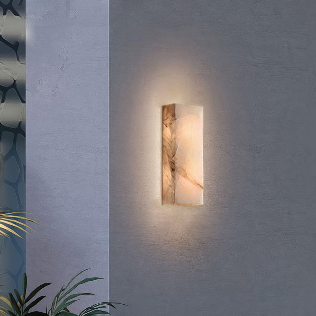 Jade Rectangular Alabaster Wall Light Living Room Bedroom