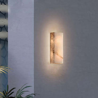 Jade Rectangular Alabaster Wall Light Living Room Bedroom