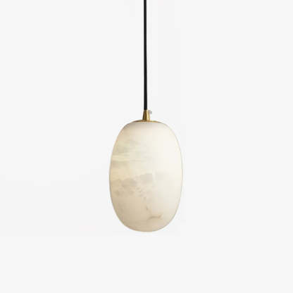 Jade Modern Alabaster Oval Pendant Light Bedroom Living Room