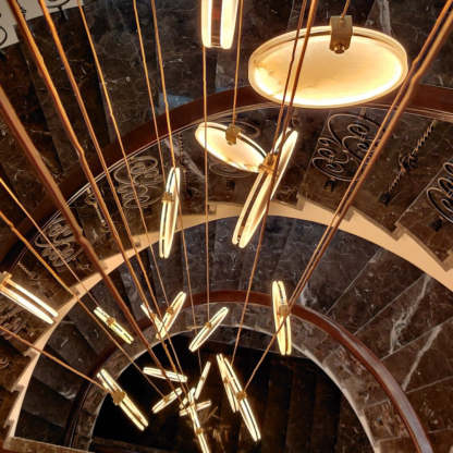 Jade Alabaster Disc Brass Modern Pendant Light Living Room Bedroom