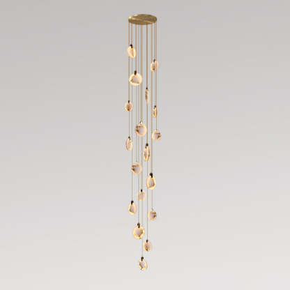 Jade Alabaster Disc Brass Modern Pendant Light Living Room Bedroom