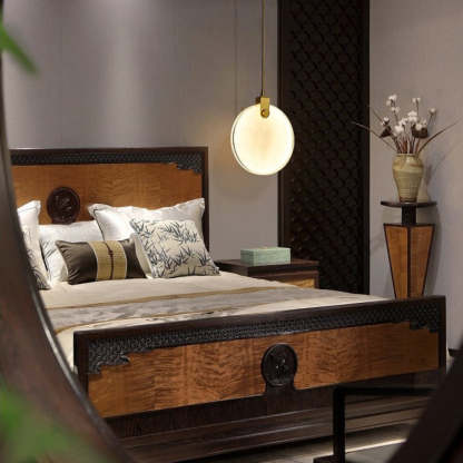Jade Alabaster Disc Brass Modern Pendant Light Living Room Bedroom