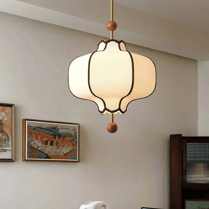 Ozawa Vintage Metal Wood Fabric Pendant Light Dining Room Bedroom