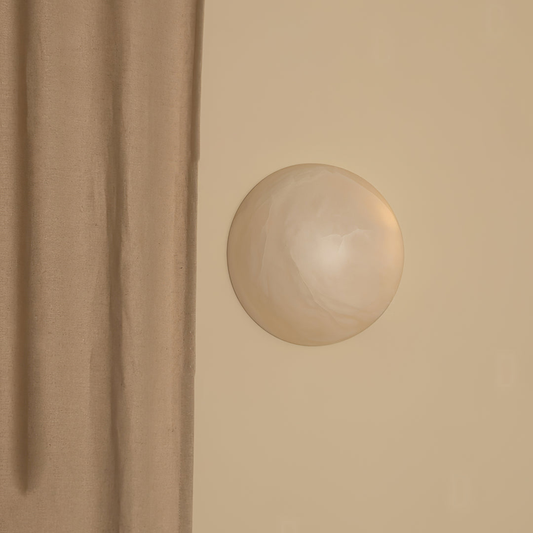 Jade Snowflake Alabaster Metal Wall Light Living Room Bedroom