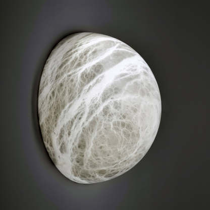 Jade Snowflake Alabaster Metal Wall Light Living Room Bedroom