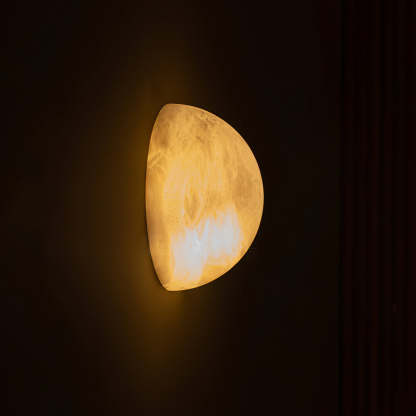 Jade Snowflake Alabaster Metal Wall Light Living Room Bedroom