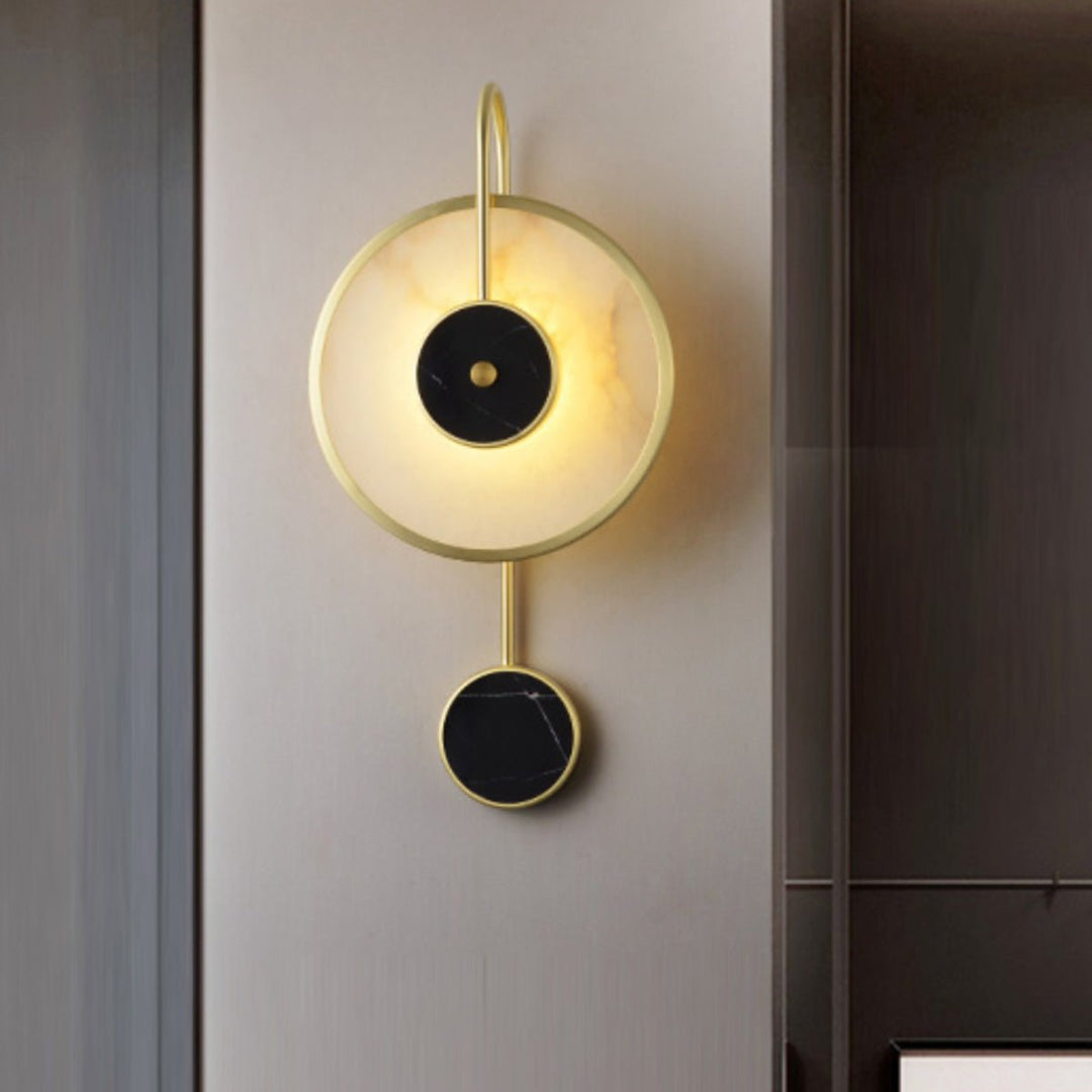 Jade Round Modern Alabaster Wall Light Living Room Bedroom
