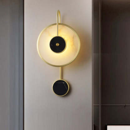 Jade Round Modern Alabaster Wall Light Living Room Bedroom