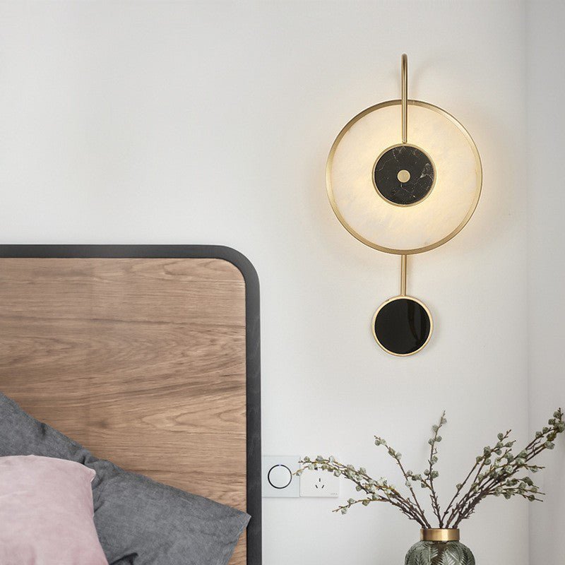 Jade Round Modern Alabaster Wall Light Living Room Bedroom