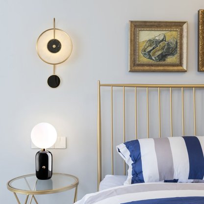 Jade Round Modern Alabaster Wall Light Living Room Bedroom