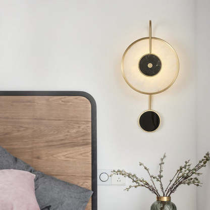 Jade Round Modern Alabaster Wall Light Living Room Bedroom