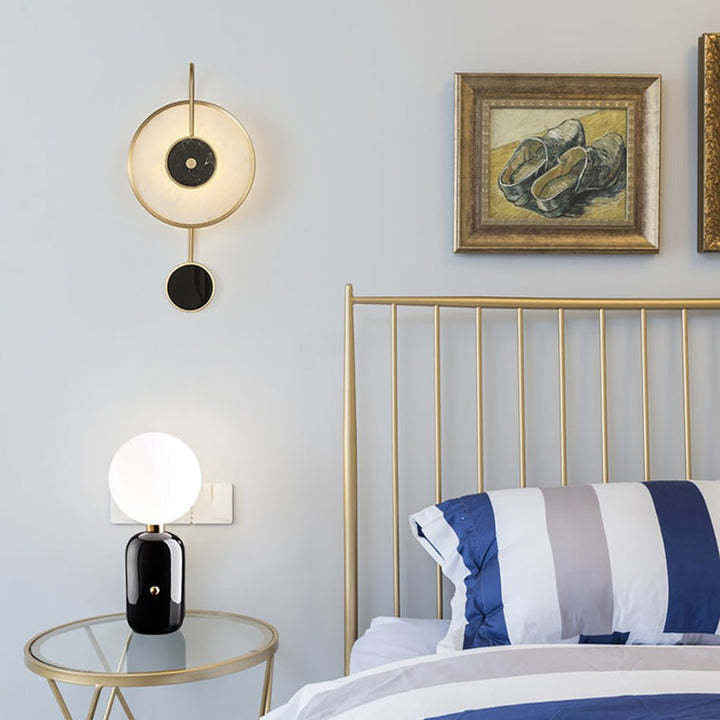 Jade Round Modern Alabaster Wall Light Living Room Bedroom