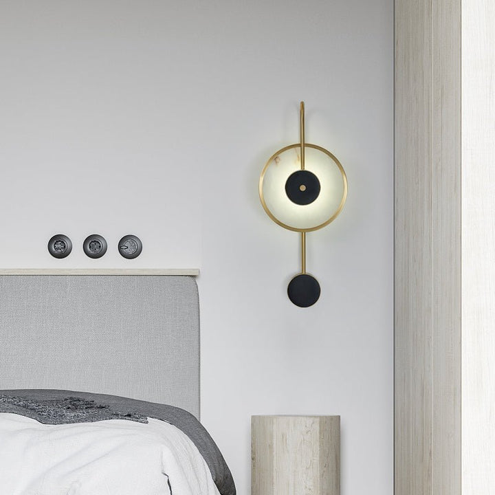 Jade Round Modern Alabaster Wall Light Living Room Bedroom