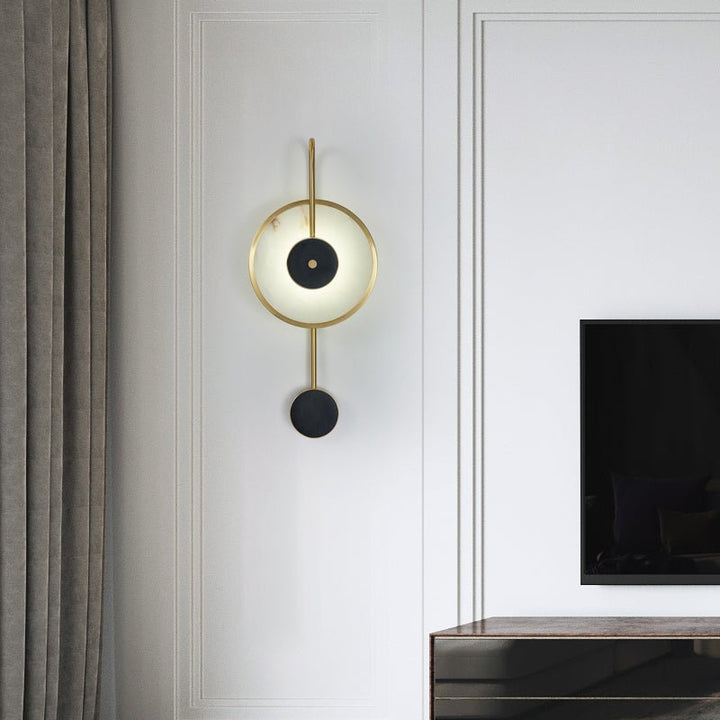 Jade Round Modern Alabaster Wall Light Living Room Bedroom