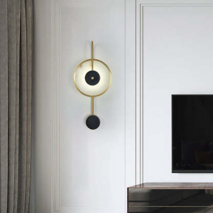 Jade Round Modern Alabaster Wall Light Living Room Bedroom