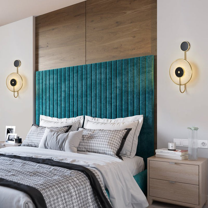 Jade Round Modern Alabaster Wall Light Living Room Bedroom