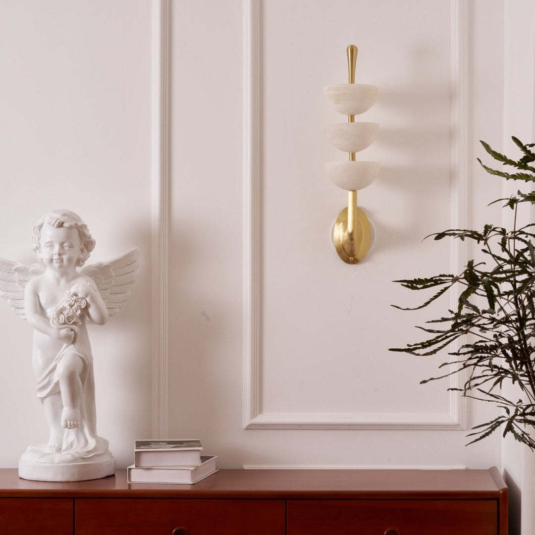 Jade Modern Triple Alabaster Wall Light Living Room Bedroom