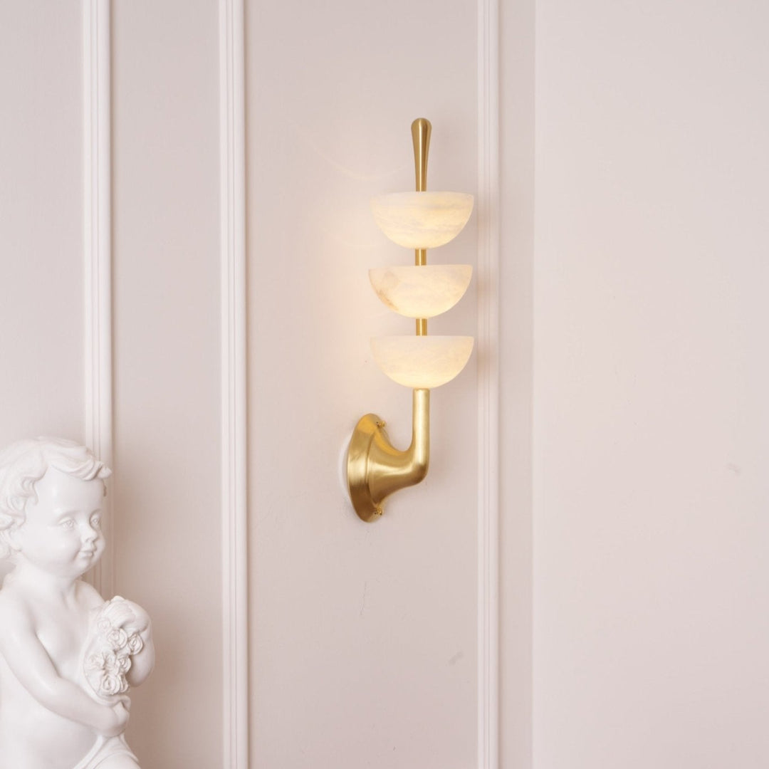 Jade Modern Triple Alabaster Wall Light Living Room Bedroom
