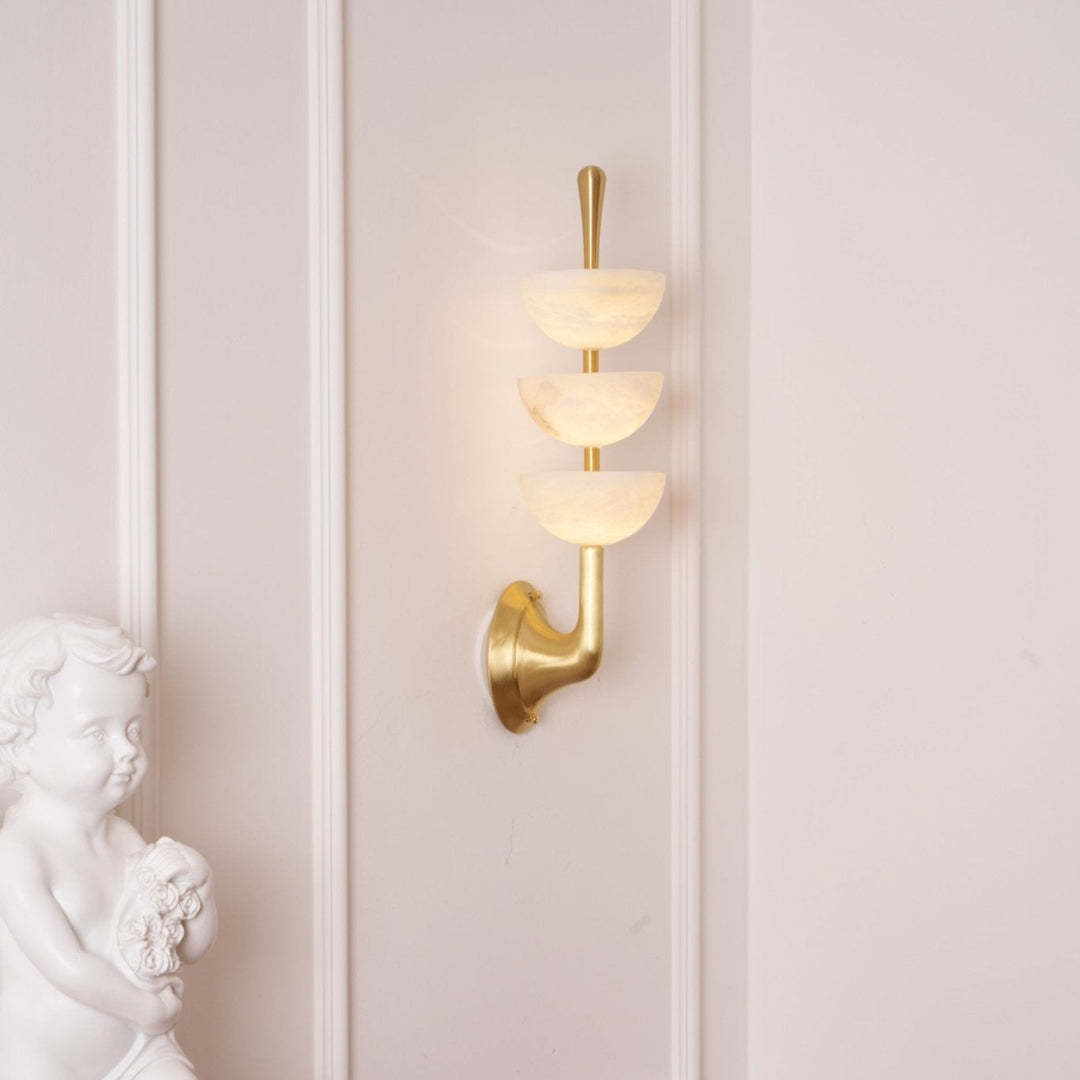 Jade Modern Triple Alabaster Wall Light Living Room Bedroom