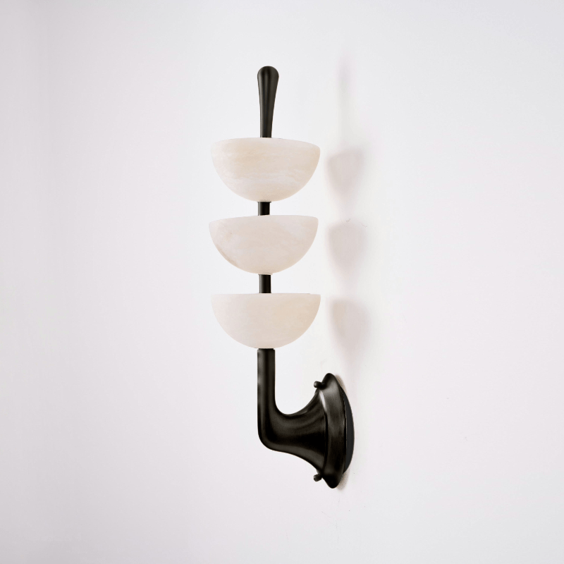 Jade Modern Triple Alabaster Wall Light Living Room Bedroom