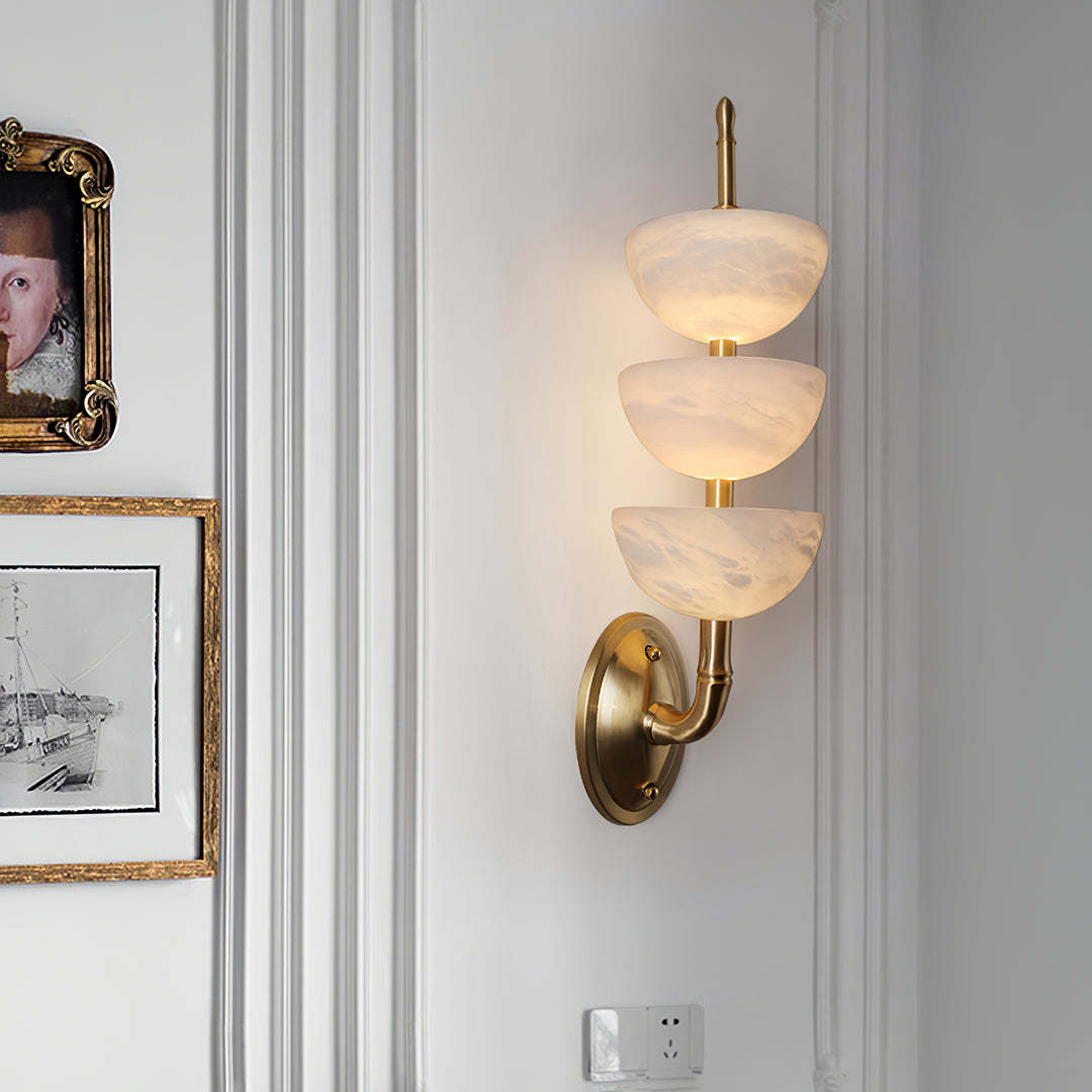 Jade Modern Triple Alabaster Wall Light Living Room Bedroom