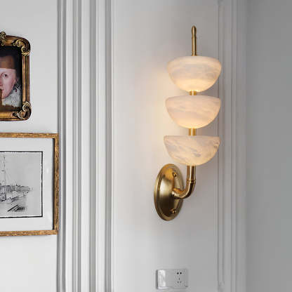 Jade Modern Triple Alabaster Wall Light Living Room Bedroom