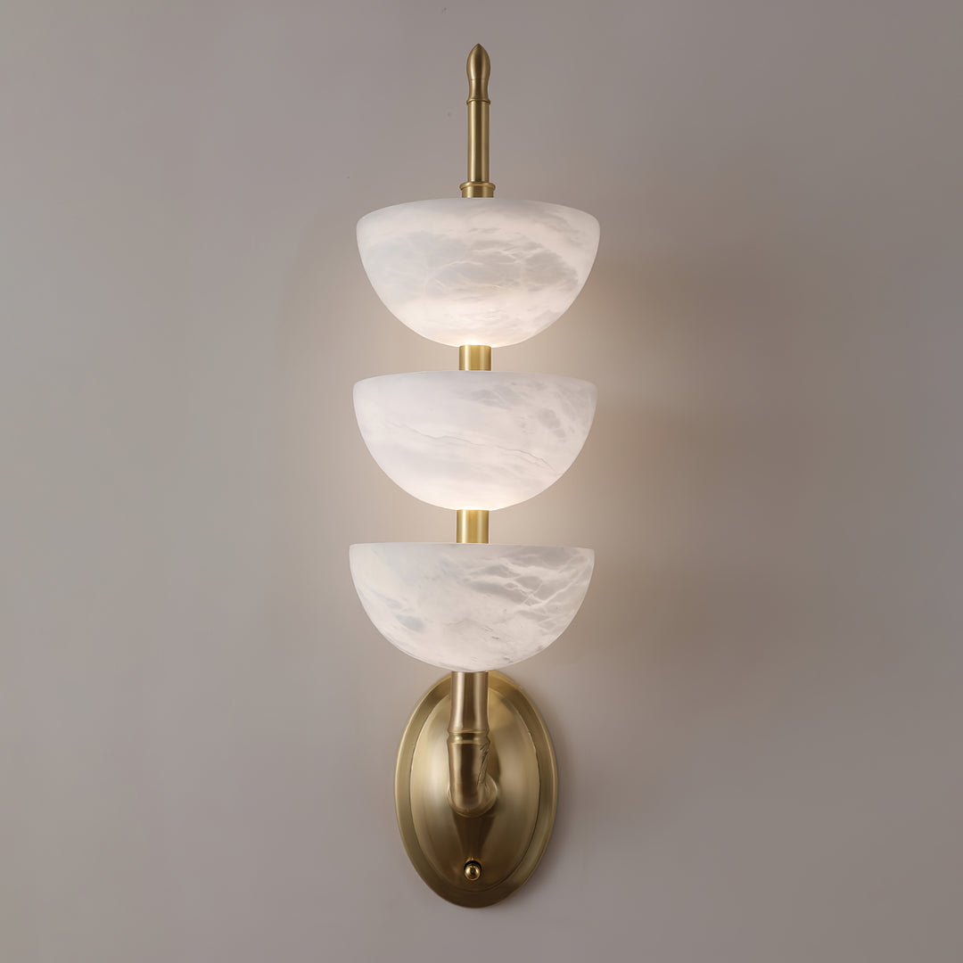 Jade Modern Triple Alabaster Wall Light Living Room Bedroom