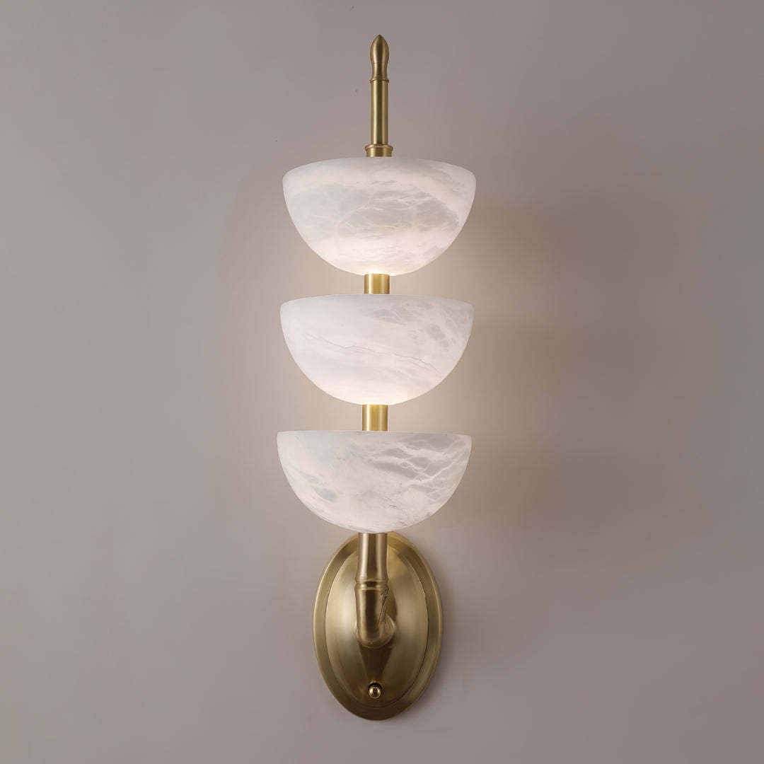 Jade Modern Triple Alabaster Wall Light Living Room Bedroom