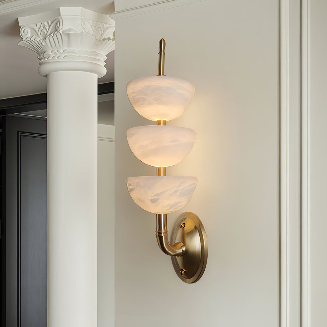 Jade Modern Triple Alabaster Wall Light Living Room Bedroom
