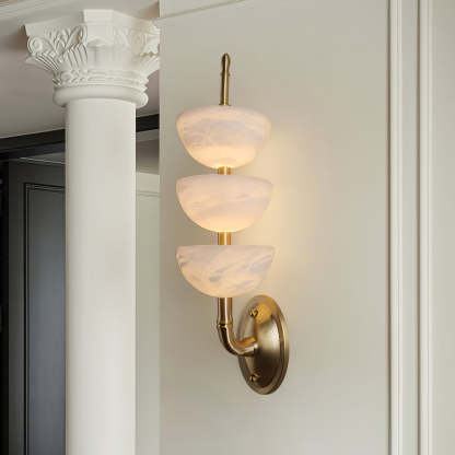 Jade Modern Triple Alabaster Wall Light Living Room Bedroom